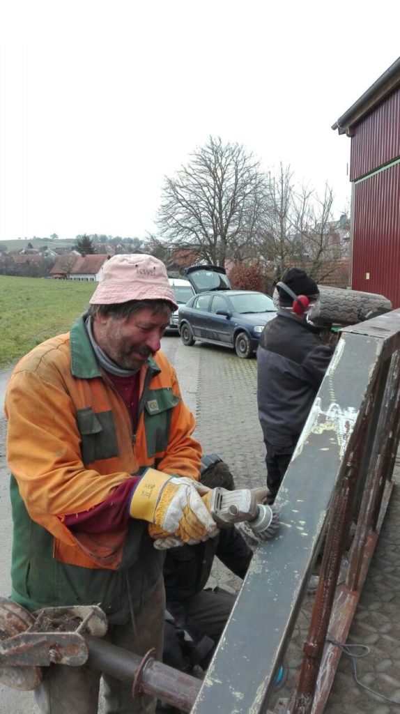 Ein Klowagen wird gebaut
